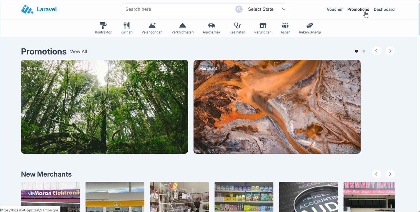 Campaigns and promotions homepage